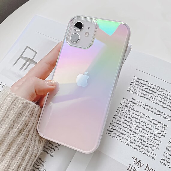 Luxury Square Glossy Electroplating Transparent Laser Rainbow 