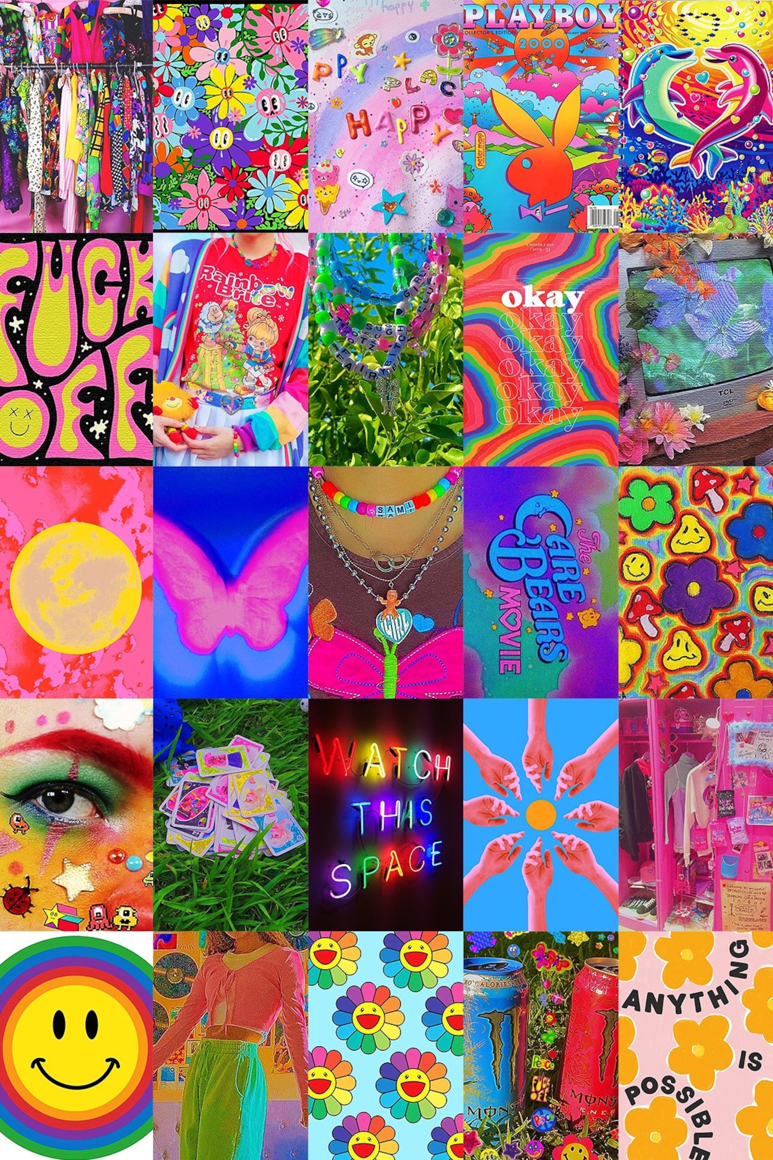Indie Wall Collage Kit digital Download 81 PCS Kidcore - Etsy