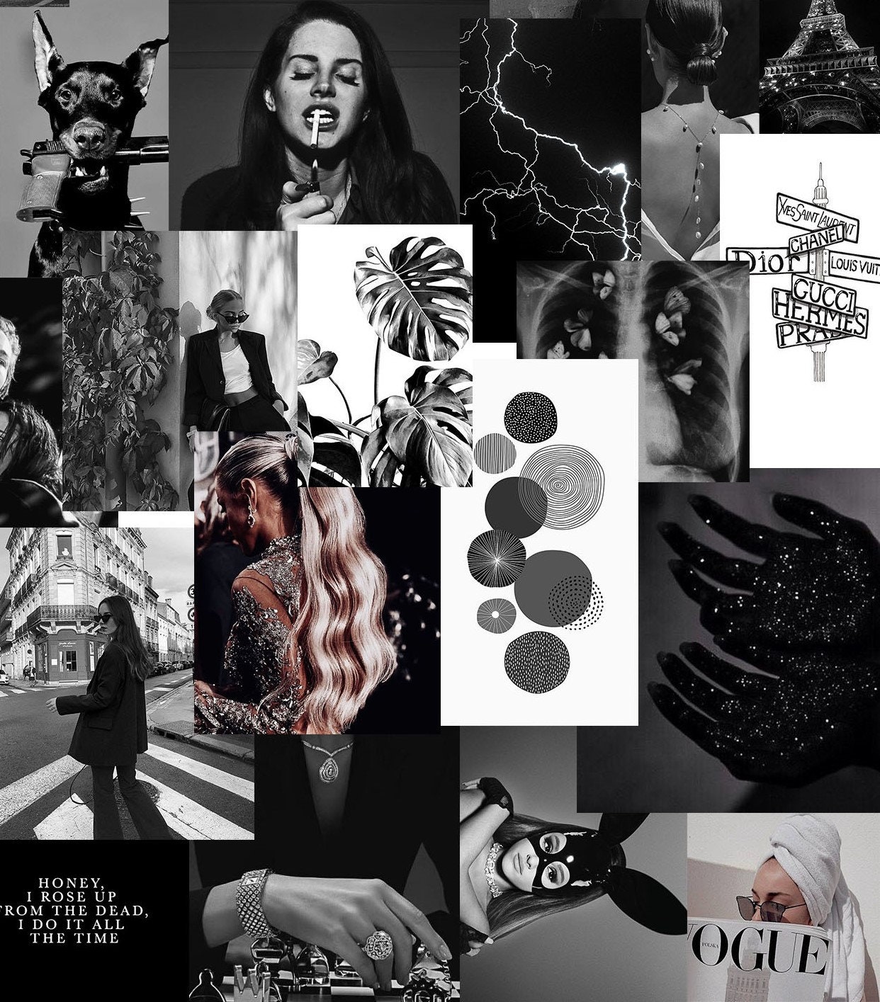 Black and White Wall Collage Kit digital Download Set of - Etsy