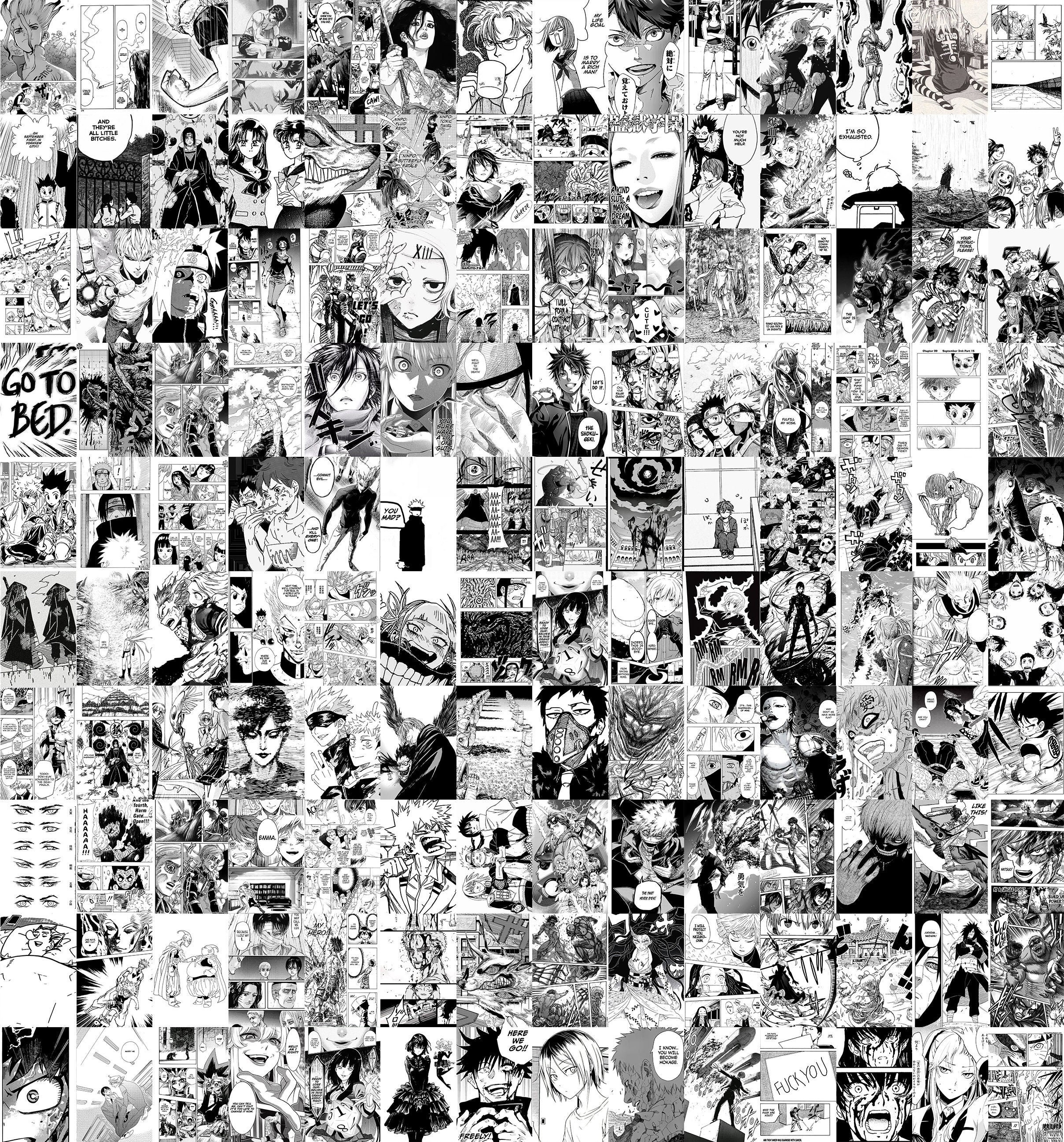 PRINTED 144 PCS Manga Panel Wall Collage Anime Wall Collage -  Israel