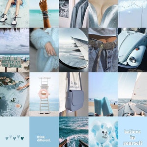 OCEAN BLUE Wall Collage Kit digital Download 110pcs Blue - Etsy