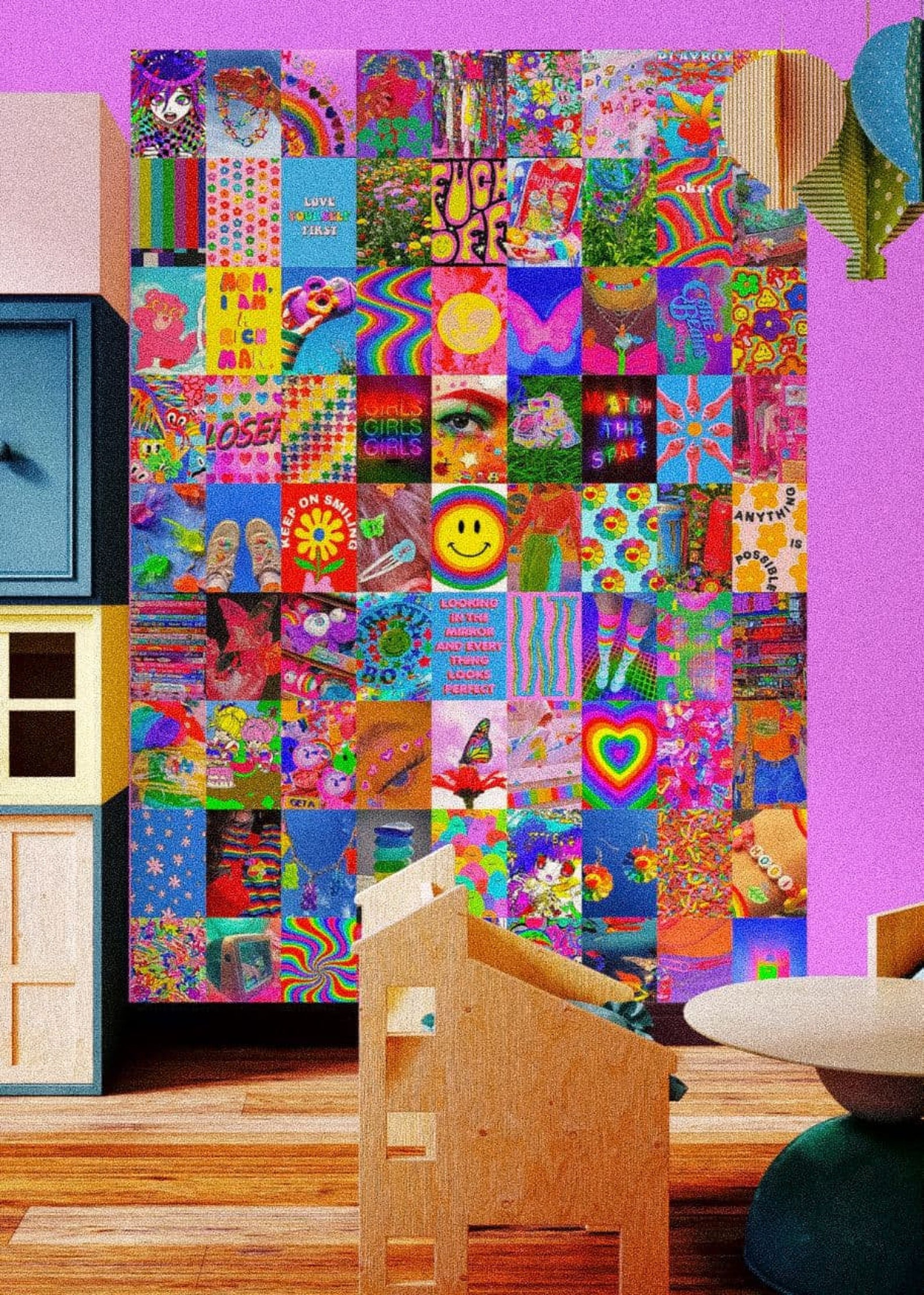 Indie Wall Collage Kit printed Collage 81 PCS Kidcore Etsy