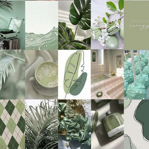 SAGE GREEN Wall Collage Kit Aesthetic Wall Collage Kit - Etsy