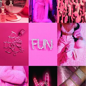 Boujee Pink Wall Collage Kit Prints 72pcs Neon Pink Wall Collage Kit ...