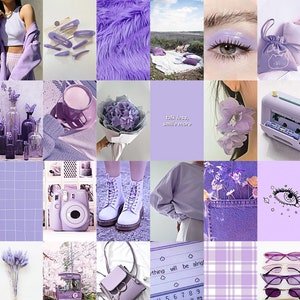 LAVENDER Wall Collage Kit, Soft Purple Aesthetic Collage Kit, Aesthetic ...