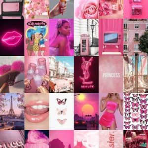 Pink Aesthetic Wall Collage Kit digital Download 131pcs, Pink Room ...