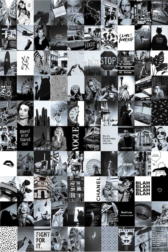 Boujee Black and White Aesthetic Wall Collage Kit Black and -  Denmark