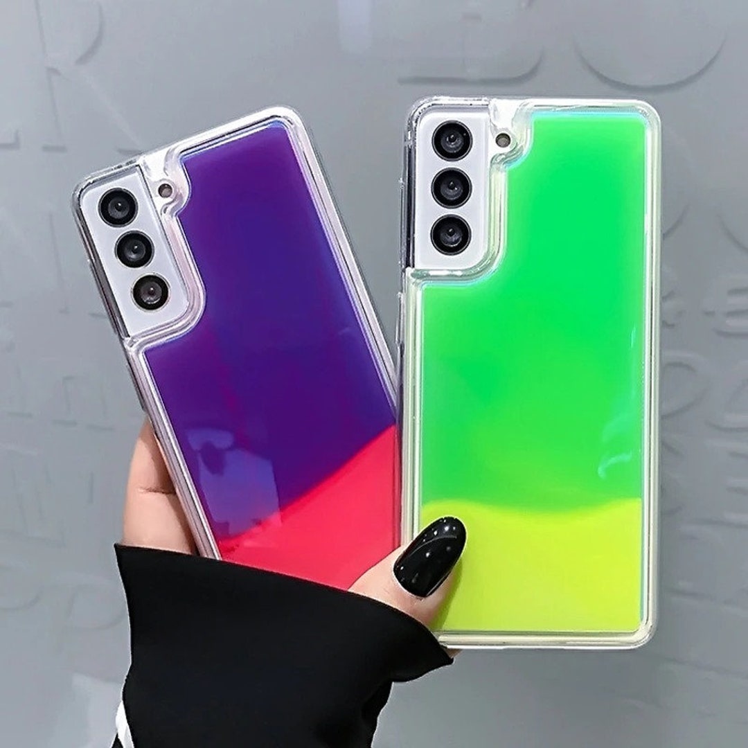 Luminous Neon Sand Phone Case for Samsung Galaxy S23 Ultra S22 Plus S21 S22  Ultra S20 FE Note 10 Pro S9 S10 A52 A71 A22 Cute S23 Ultra Case -   Denmark