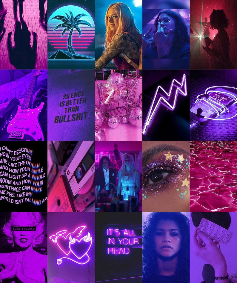Euphoria Wall Collage Kit digital Download 70pcs Purple - Etsy Australia