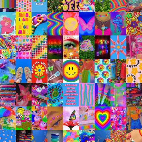 Kidcore Aesthetic Wall Collage Kit Indie Room Decor Y2k Wall - Etsy