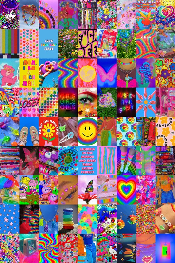 Indie Wall Collage Kit digital Download 81 PCS Kidcore - Etsy