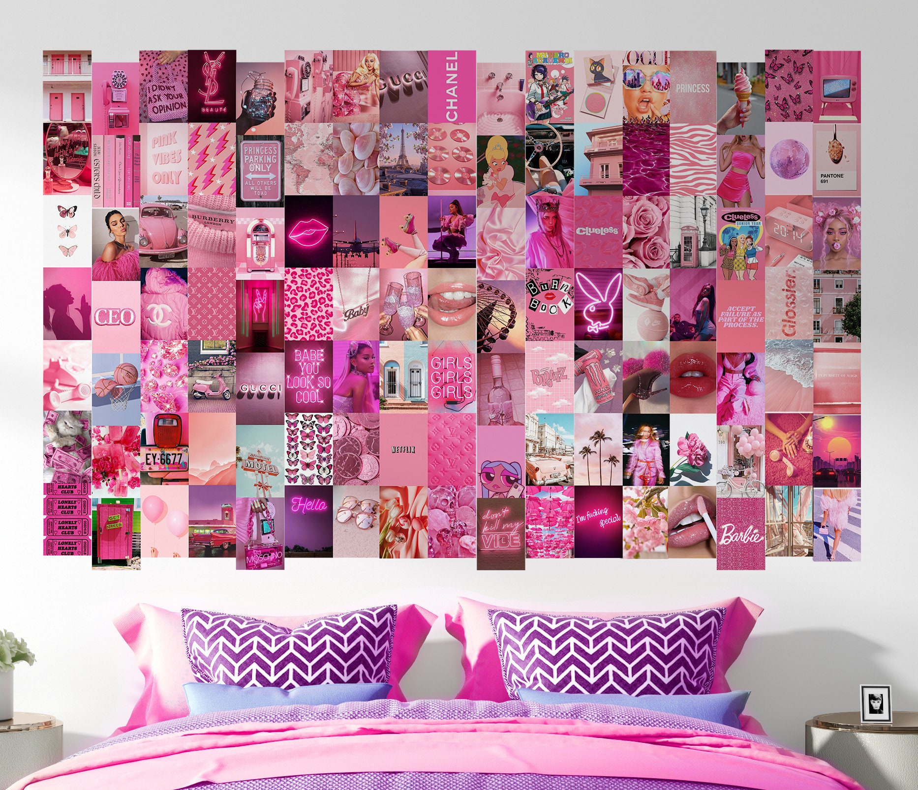 Hot Pink Aesthetic Wall Collage Set Of 25 | lupon.gov.ph