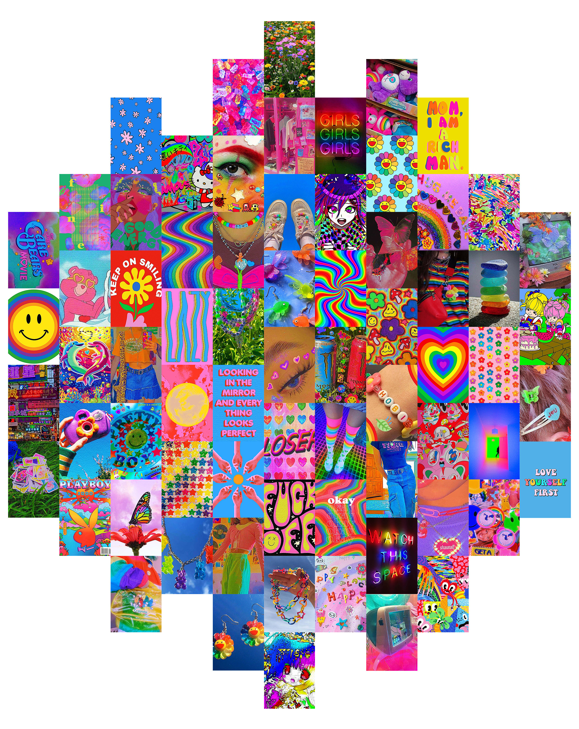 Buy Indie Wall Collage Kit digital Download 81 PCS, Kidcore