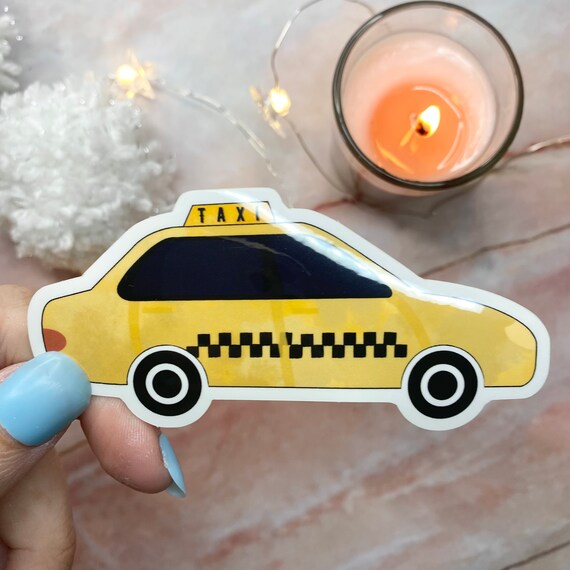 2 x Taxi Vinyl Stickers Business Travel #7323  