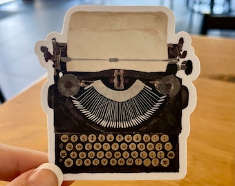 Rustic Typewriter Vinyl Sticker