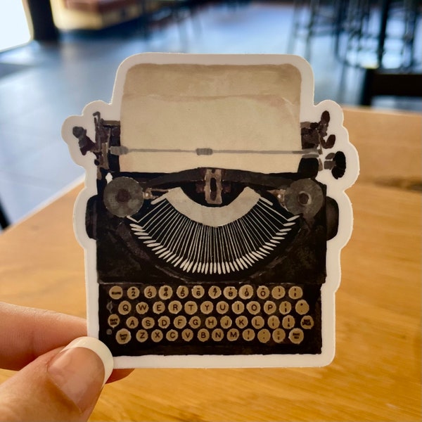 Rustic Typewriter Vinyl Sticker