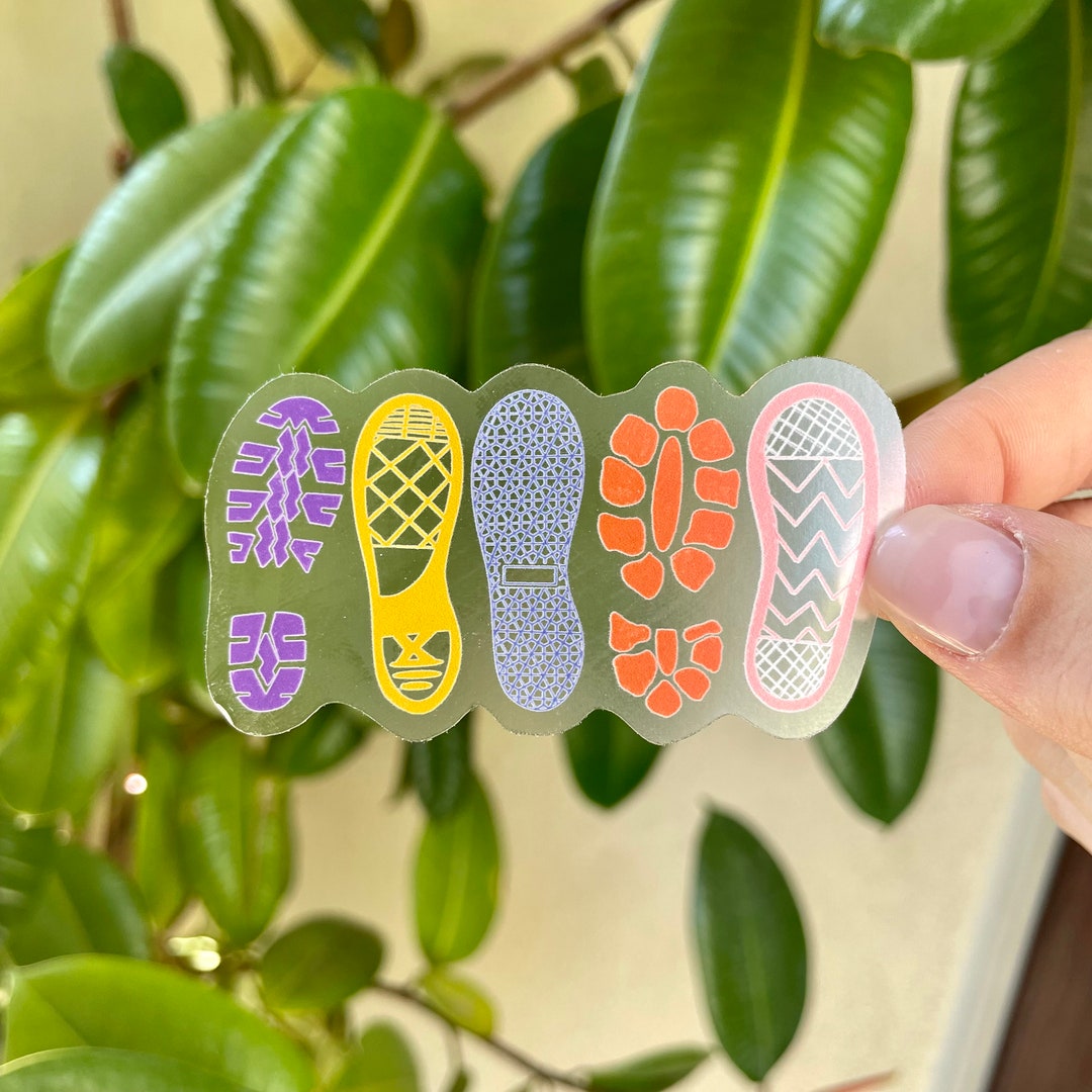 Shoe Prints Clear Vinyl Sticker - Etsy