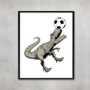 Dinosaur Football Print: Sport Lover Gift, Kids Room Decor