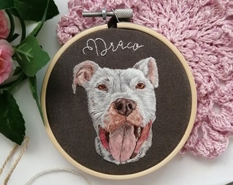 4 Inch pet embroidery, custom pet ornament, Pet embroidery, Pet memorial gift, New home decor, Pet ornament, custom pet portrait