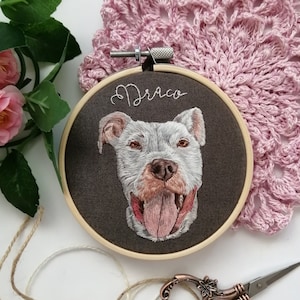 Custom pet embroidery, pet remembrance, pet portrait from photo