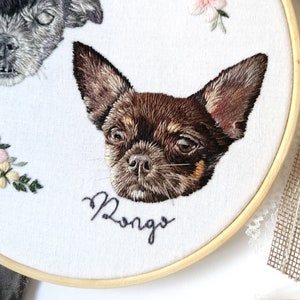 Custom pet embroidery, pet remembrance, pet portrait from photo