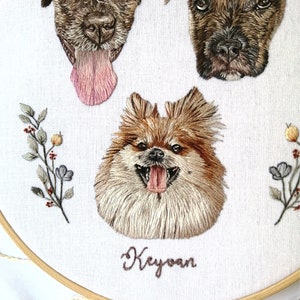 Custom pet embroidery, pet remembrance, pet portrait from photo