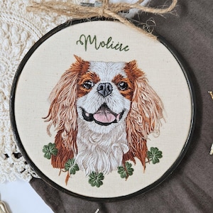 Custom pet embroidery, pet remembrance, pet portrait from photo