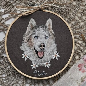 Custom pet embroidery, pet remembrance, pet portrait from photo