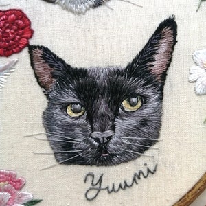 Custom pet embroidery, pet remembrance, pet portrait from photo 3 (8cm) cm