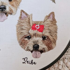 Custom pet embroidery, pet remembrance, pet portrait from photo