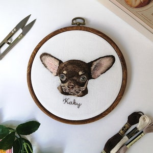 Custom pet embroidery, pet remembrance, pet portrait from photo