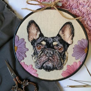 Custom pet embroidery, pet remembrance, pet portrait from photo