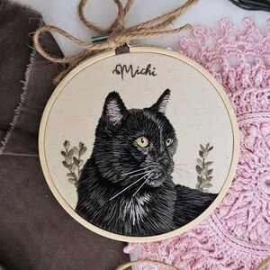 Custom pet embroidery, pet remembrance, pet portrait from photo