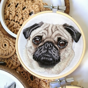 Custom pet embroidery, pet remembrance, pet portrait from photo