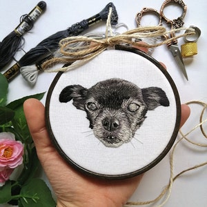 Custom pet embroidery, pet remembrance, pet portrait from photo 4 (10cm) cm