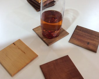 Coasters wooden 4 to a set Blackwood Myrtle Huon Pine sassafras Australian Made