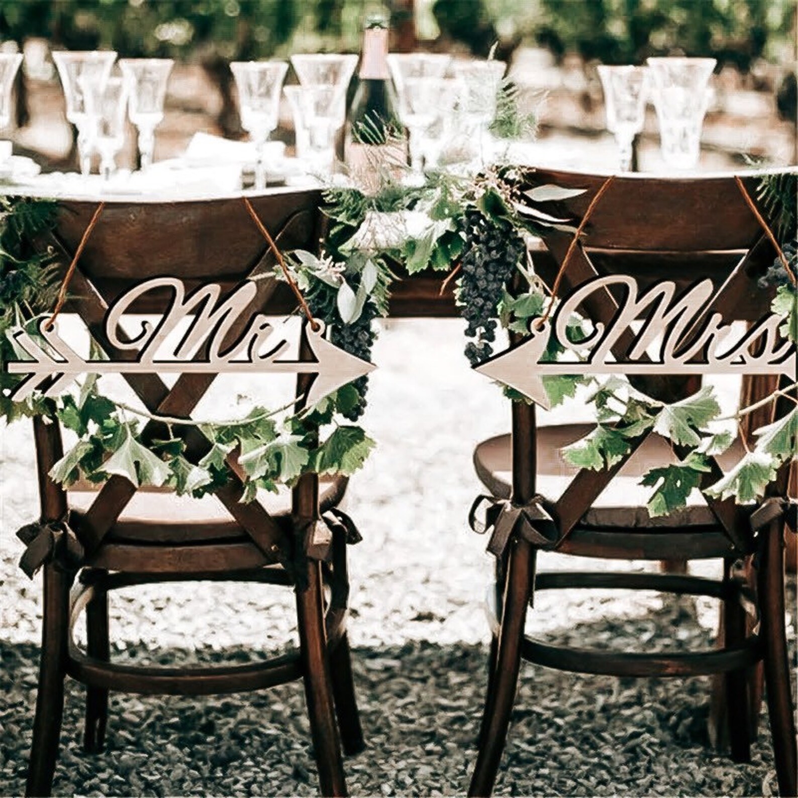 Stuhl Banner Hochzeit Deko Braut Bräutigam Mrs Mr Holz ...