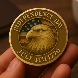 4th of July Commemorative Coin | USA Independence Day | Anniversary Coin | Freedom Celebration Collectible Gift | American Eagle Coin