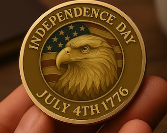 4th of July Commemorative Coin | USA Independence Day | Anniversary Coin | Freedom Celebration Collectible Gift | American Eagle Coin