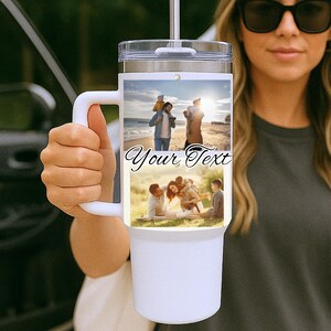 Foto-Collage Becher 120 ml | Fotobecher | Personalisierter Reisebecher | Geschenk für Sie | Geschenk für Mama | Individuelle Bilder Becher