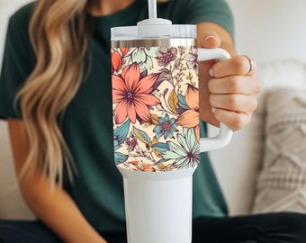 Vaso floral / Vaso de flores silvestres / Flores silvestres / Arte botánico / Vaso floral bohemio / Día de la Madre / Vaso bohemio / Amante de la jardinería