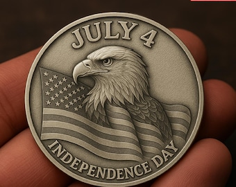 4th of July Commemorative Coin | USA Independence Day | Anniversary Coin | Freedom Celebration Collectible Gift | American Eagle Coin