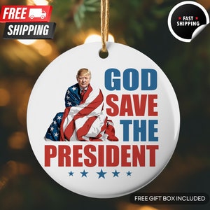 President Save Trump Ornament | Christmas Ornament Gift | President Trump Christmas Ornament | Republican Gift | MAGA Gift |Merry Christmas