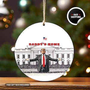 Regalo di Daddy&#39;s Home Trump / Regalo di addobbo natalizio / Addobbo natalizio del presidente Trump / Regalo repubblicano / Regalo MAGA / Buon Natale 2025