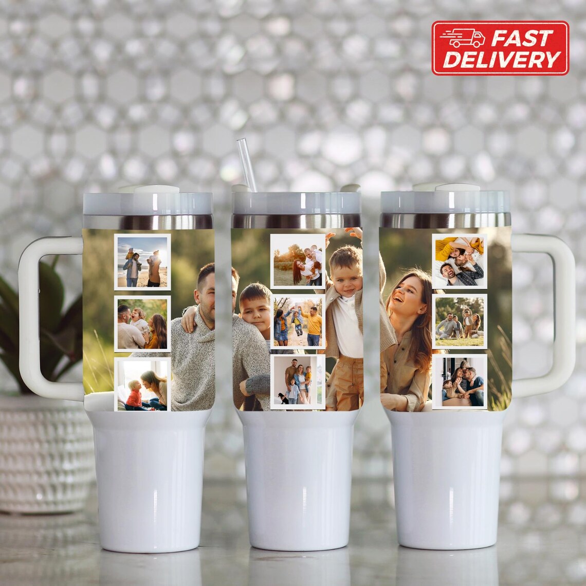 Custom Pcitures Custom Tumbler With Photo 40 Oz | Photo Collage Tumbler | Personalized ...