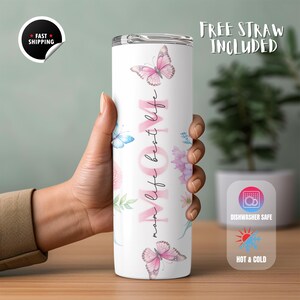 Personalized Floral Tumbler | Watercolor Floral Tumbler | Skinny Tumbler l Gift for Her | Garden Lover | Mothers Day Gifts | Mom Gifts