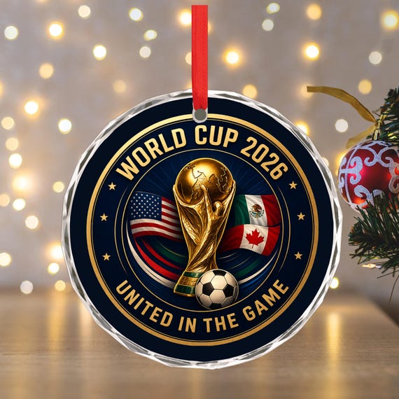 2026 World Soccer Cup Glass Ornament | Glass Ornament | Football Keepsake | Soccer Lover Gift | Gift for Him & Her