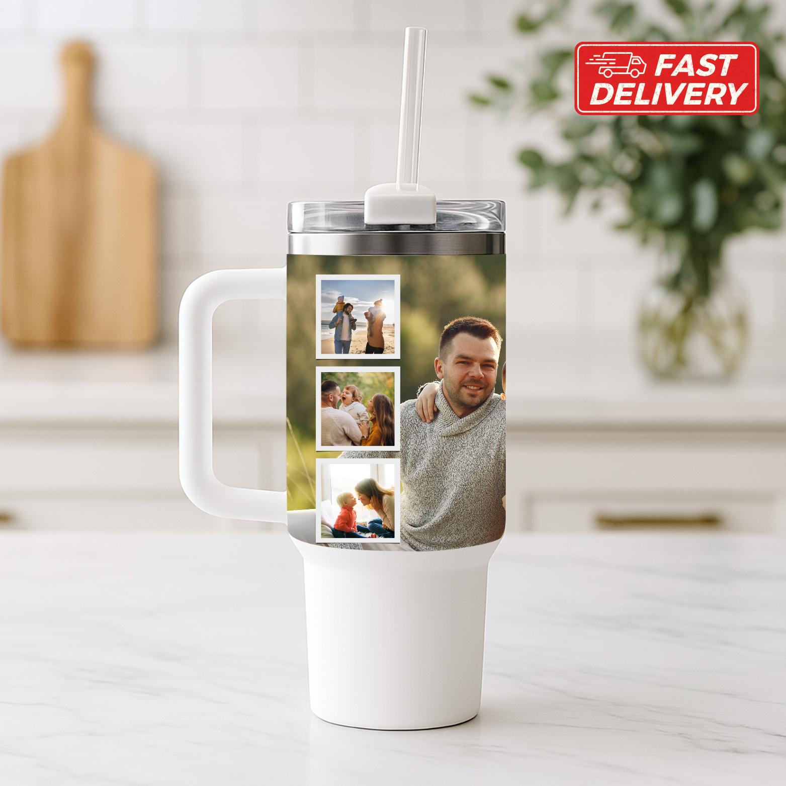 Custom Pcitures Custom Tumbler With Photo 40 Oz | Photo Collage Tumbler | Personalized ...