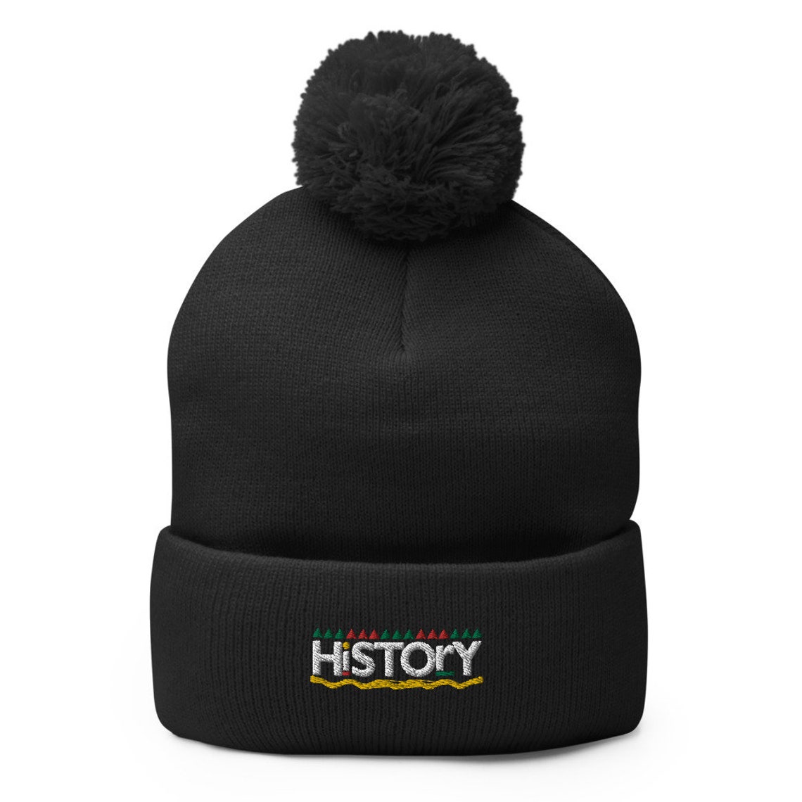 History Pompom Beanie Unisex Knit Cap Black History Etsy