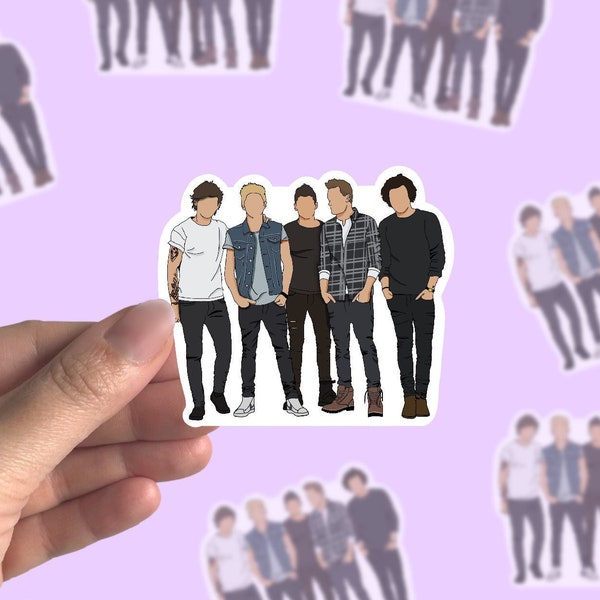 Sticker One Direction inspired, 1 Direction Fan birthday gift, Louis Tomlinson, Harry, Niall Horan, Liam Payne, Zayn Malik